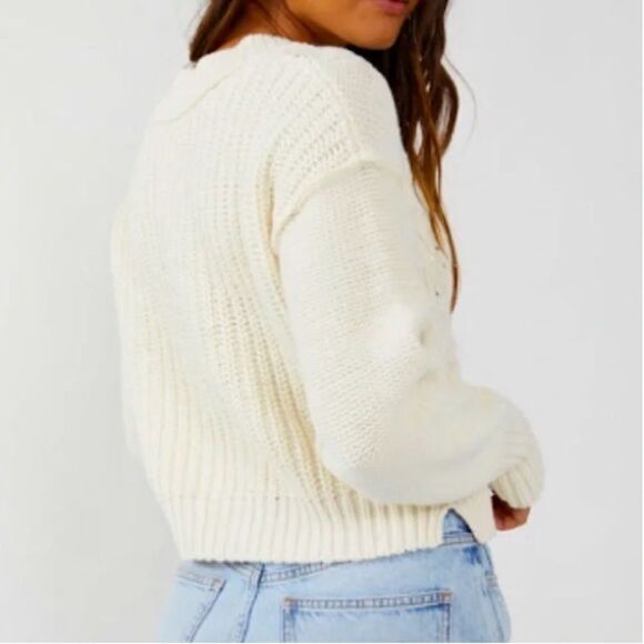 NWT Free People Bell Song Pullover Sweater in color Bones - Picture 4 of 10